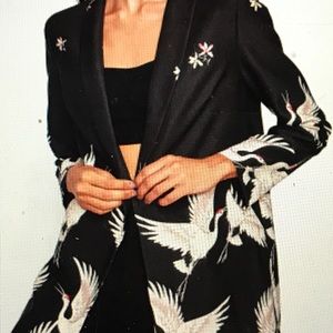 COPY - Grone Bird Print Boxy  Blazer